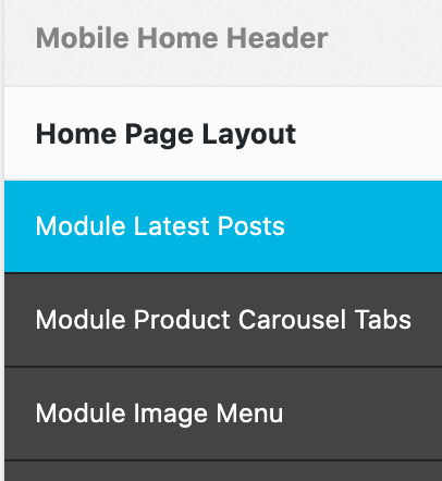 Module Latest Posts menu item for home page layout